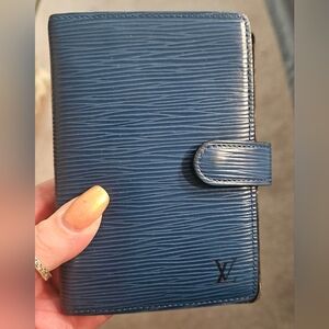 Louis Vuitton small EPI agenda planner cover blue EUC no callouts. With Box